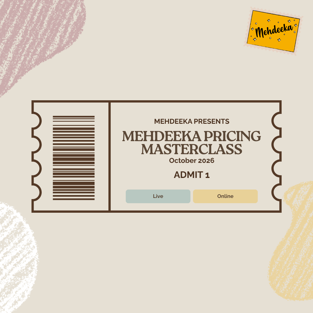 Mehdeeka Pricing Masterclass (Virtual) | 21 and 28 October 2026